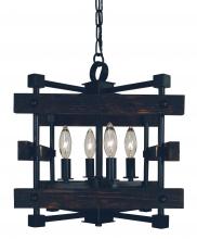  5270 MBLACK - 4-Light Matte Black Rustic Chic Dual Mount Chandelier