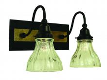  5612 MBLACK/AB - 2-Light Matte Black/Antique Brass Accent Sconce