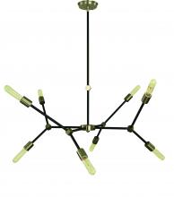  5632 BN/MBLACK - 8-Light Brushed Nickel/Matte Black Accents Kinetic Dining Chandelier