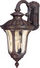  60/2006 - 1-Light Small Outdoor Wall Lantern (Arm Down) in Fruitwood Finish and Amber Water Glass