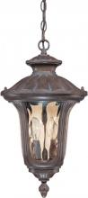  60/2008 - 2-Light Outdoor Hanging Lantern in Fruitwood Finish and Amber Water Glass