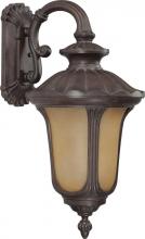  60/3904 - 1-Light Medium Outdoor Wall Lantern (Arm Down) with Photocell in Fruitwood Finish with Sienna Glass