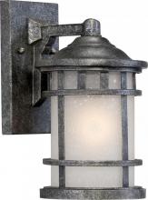  60/5631 - 1-Light 6.5" Outdoor Wall Fixture in Aged Silver Finish with Frosted Seed Glass