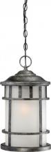  60/5634 - 1-Light Outdoor Hanging Fixture in Aged Silver Finish with Frosted Seed Glass