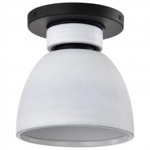  60/8011 - Collins; 8 Inch Flush Mount; Ceramic with Silver Accents