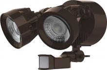  65/204 - LED Security Light; Dual Head; Motion Sensor Included; Bronze Finish; 3000K