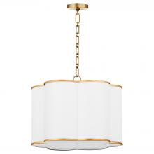  8228-4-47 - Belinder 4 Light Fabric Pendant, Lacquered Brass