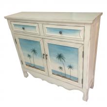  CVFZR1415 - Crestview Collection Seaside Coastal Scene Cupboard