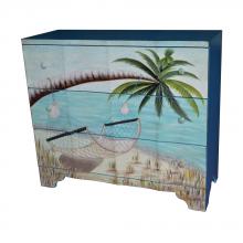  CVFZR1621 - Crestview Collection Gulf Breeze 3 Drawer Painted Beach Scene Chest