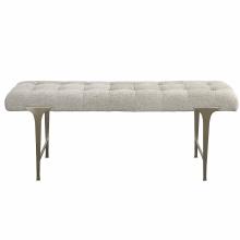  23765 - Imperial Upholstered Gray Bench