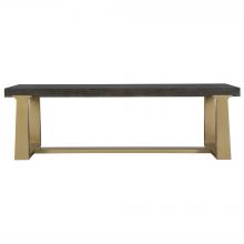  22989 - Voyage Brass And Wood Bench