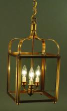  6722-AB-LT3-CSG - Crown Large Hanging Antique Brass 3 Candelabra Soc