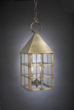 Northeast Lantern 7142-AC-LT2-CSG - Pyramid Top H-Bars Hanging Antique Copper 2 Candelabra Sockets Clear Seedy Glass