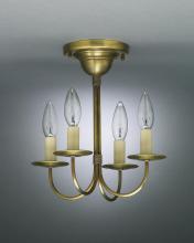  904F-AB-LT4 - Hanging J-Arms Antique Brass 4 Candelabra Sockets