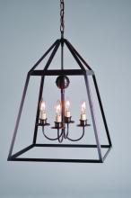 Northeast Lantern 9732-AC-LT4-CSG - Hanging Antique Copper 4 Candelabra Cluster Clear Seedy Glass