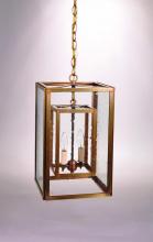 Northeast Lantern SS1016-AC-LT2-CLR - Square Hanging Inside Square Antique Copper 2 Candelabra Sockets Clear Glass