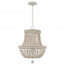  AA1022SR - 3-Light Chandelier Pendant in Sand Dollar with Painted Wood Beads