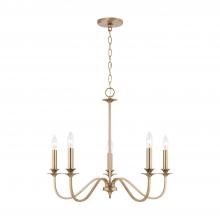  AA1023MA - 5-Light Chandelier in Matte Brass with Decorative Double Bobeches