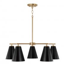 Austin Allen & Co. AA1040RK - 28"W x 8.25"H 5-Light Chandelier in Matte Brass and Black