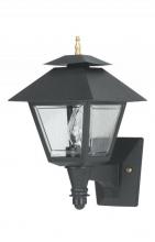  106-BK - COLONIAL WALL LANTERN BLACK W/CLEAR BEVELED LENS