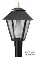  112-BK - COLONIAL POST LANTERN BLACK W/CLEAR BEVELED LENS