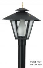  114-BK - COLONIAL POST LANTERN BLACK W/CLEAR BEVELED LENS