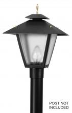  116-BK - COLONIAL POST LANTERN BLACK W/CLEAR BEVELED LENS