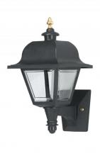  408-BK - SAXONY WALL LANTERN BLACK W/CLEAR BEVELED LENS