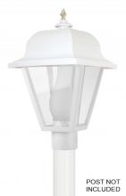  411-WH - SAXONY POST LANTERN WHITE W/CLEAR BEVELED LENS