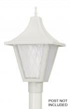  609-WH - VANGUARD POST LANTERN WHITE W/CLEAR BEVELED LENS