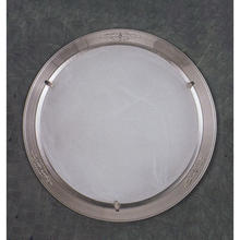  28057 - WHITE SWIRL GLASS SATIN PEWTER FINISH