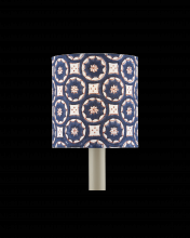  0900-0008 - Block Print Navy Multi Drum Chandelier Shade