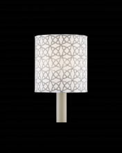  0900-0010 - Block Print Gray Drum Chandelier Shade